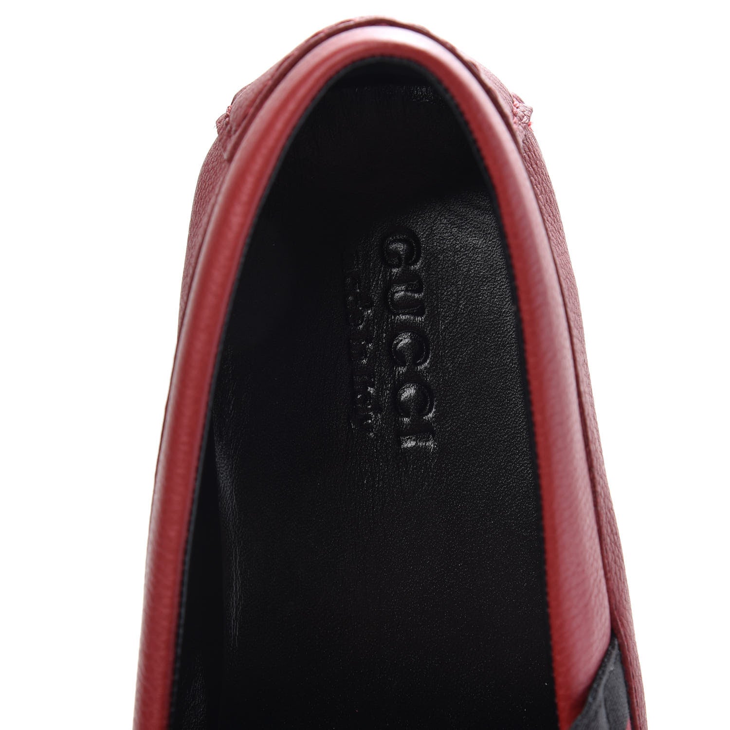 Gucci Calfskin Web Mens Driver Loafers 8 Red 6 of 9