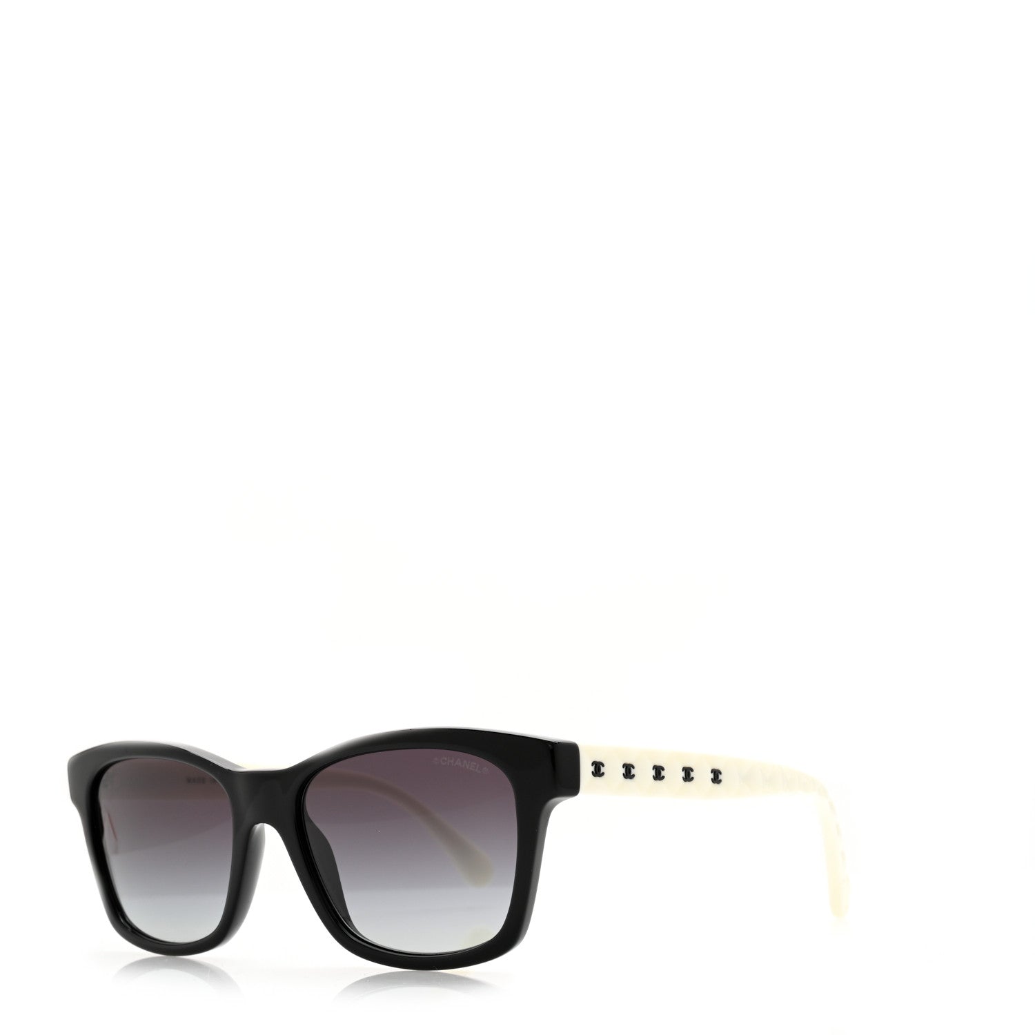 Chanel Acetate Quilted CC Square Sunglasses 5484 White Black 1 of 8