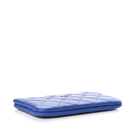 Chanel Lambskin Quilted Small Cosmetic Case Blue 4 of 7