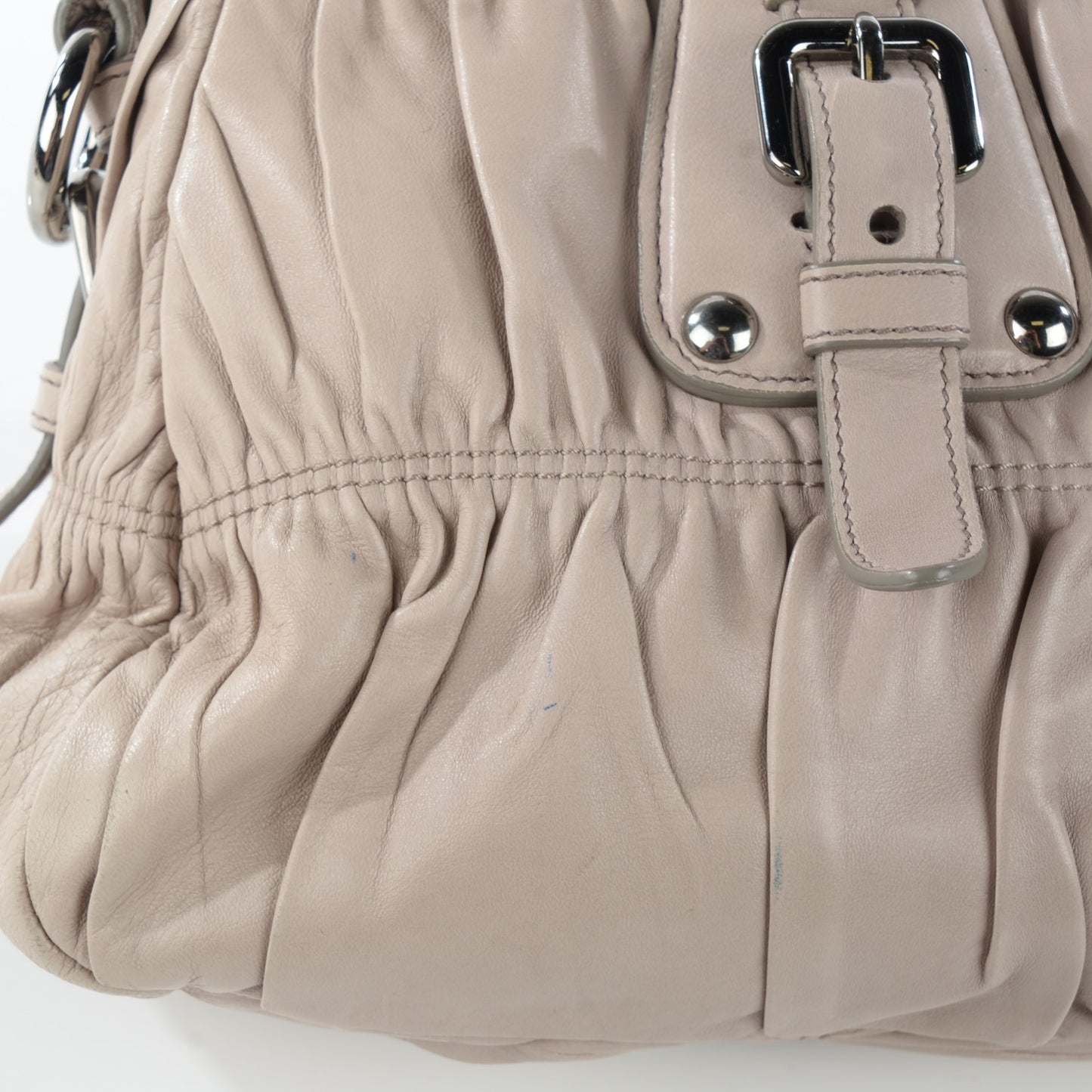Nappa Gaufre Shopping Satchel Pomice