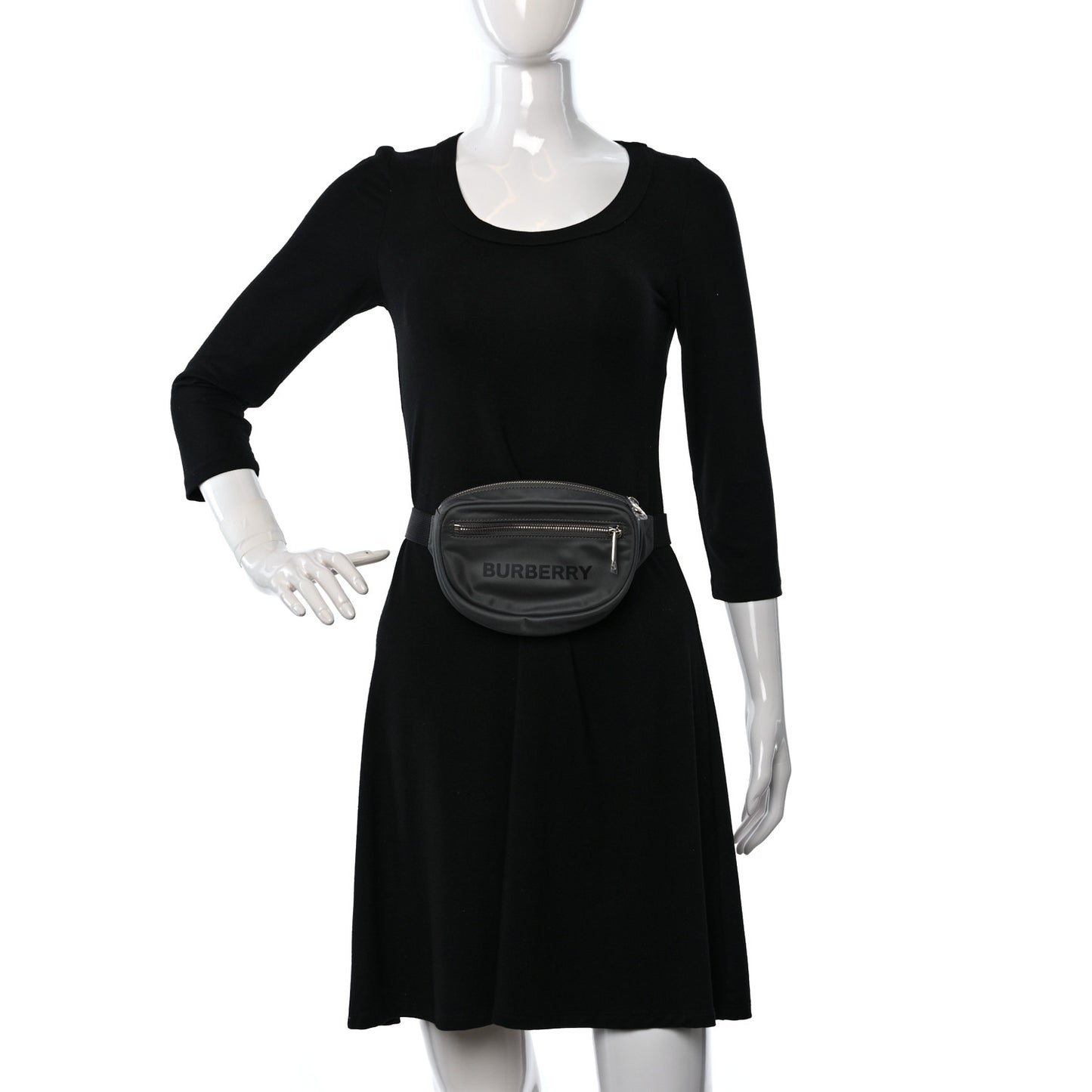 Econyl Logo Print Small Cannon Bum Bag Charcoal Grey