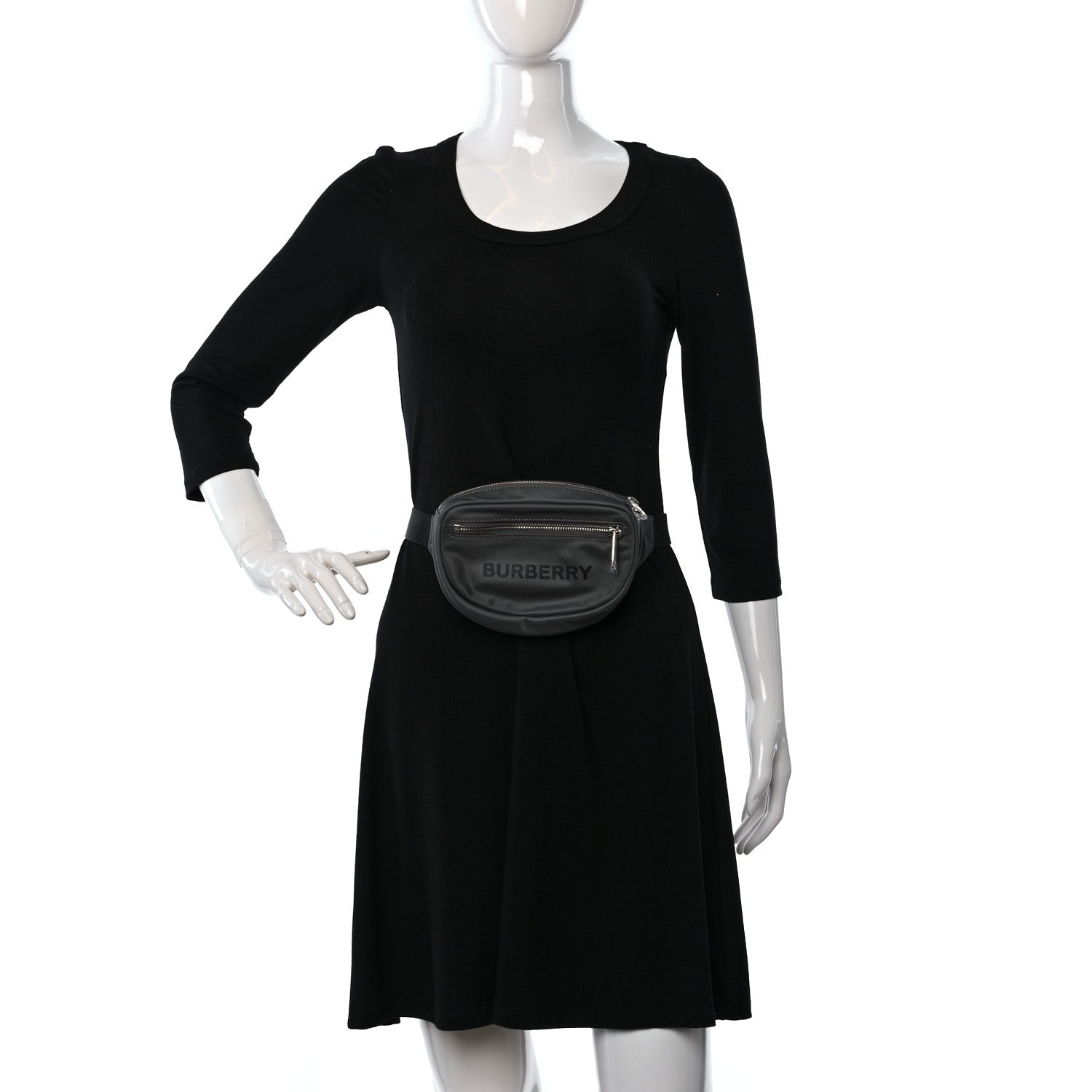 Burberry Econyl Logo Print Small Cannon Bum Bag Charcoal Grey 2 of 9