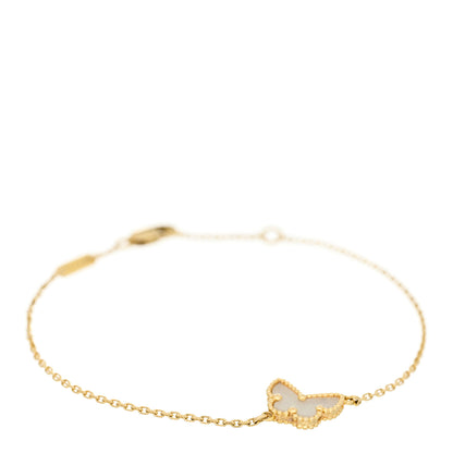 Van Cleef & Arpels 18K Yellow Gold Mother of Pearl Sweet Alhambra Butterfly Bracelet 1 of 4