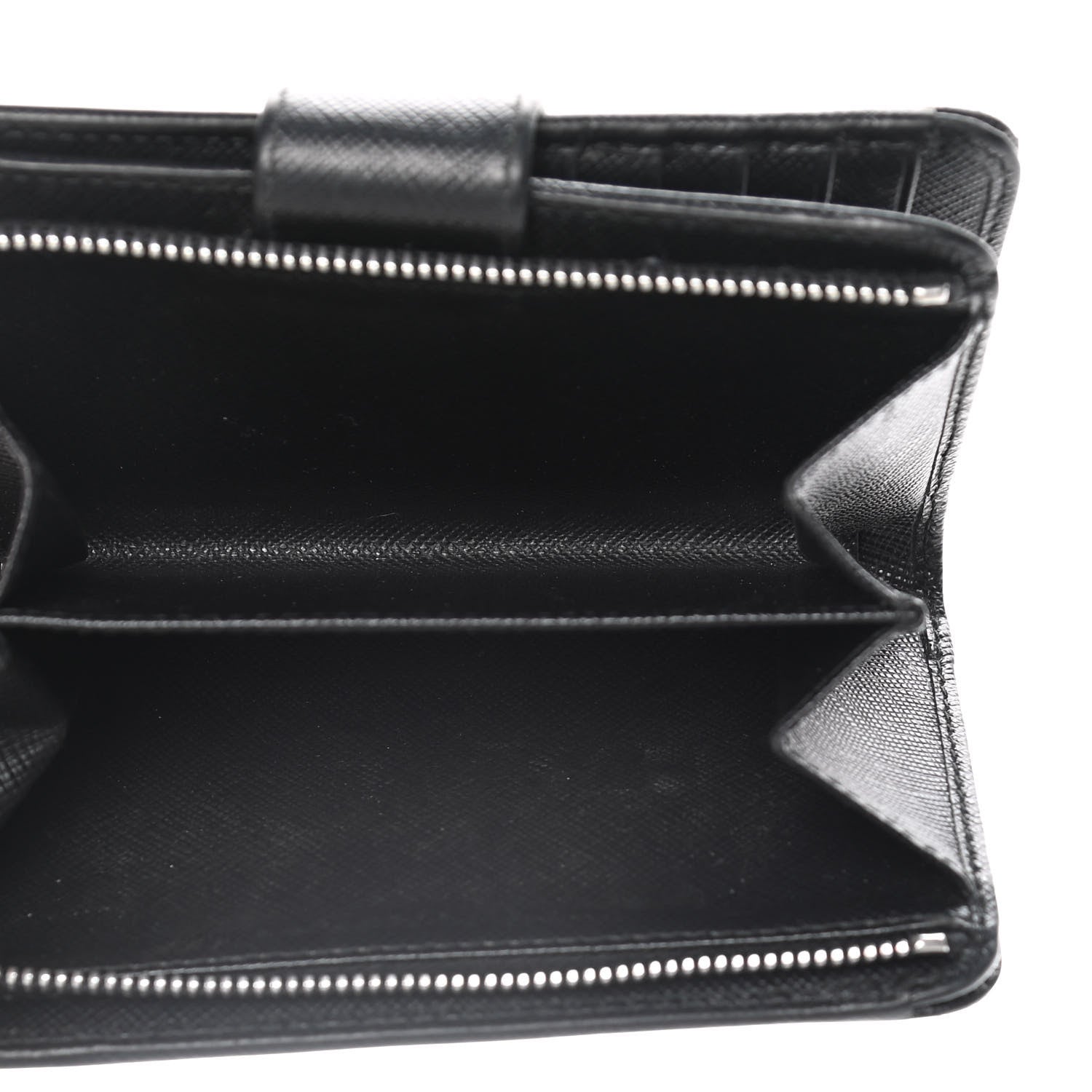 Prada Saffiano Metal Compact Wallet Black 5 of 13