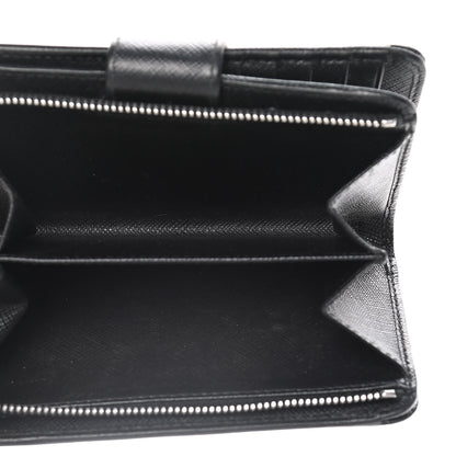 Prada Saffiano Metal Compact Wallet Black 5 of 13