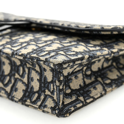 Christian Dior Oblique Saddle Chain Pouch Blue 10 of 11