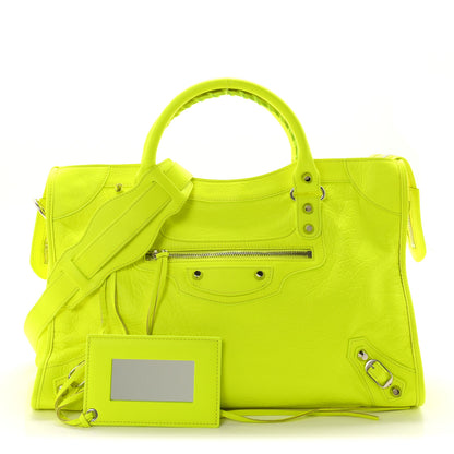 Balenciaga Agneau Classic Silver Hardware City Jaune Fluo 3 of 11