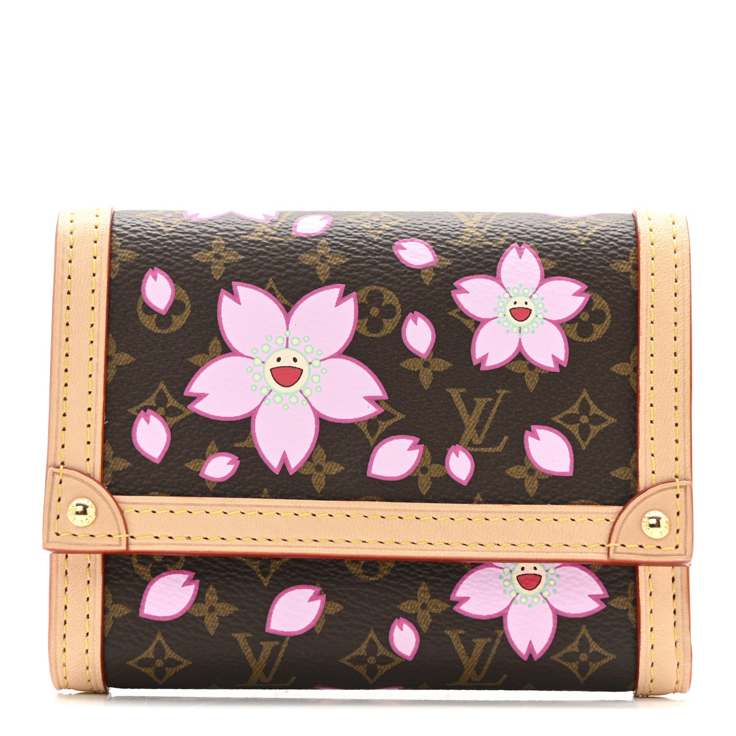 LV X TM Monogram Cherry Blossom Victorine Wallet Sakura Brown