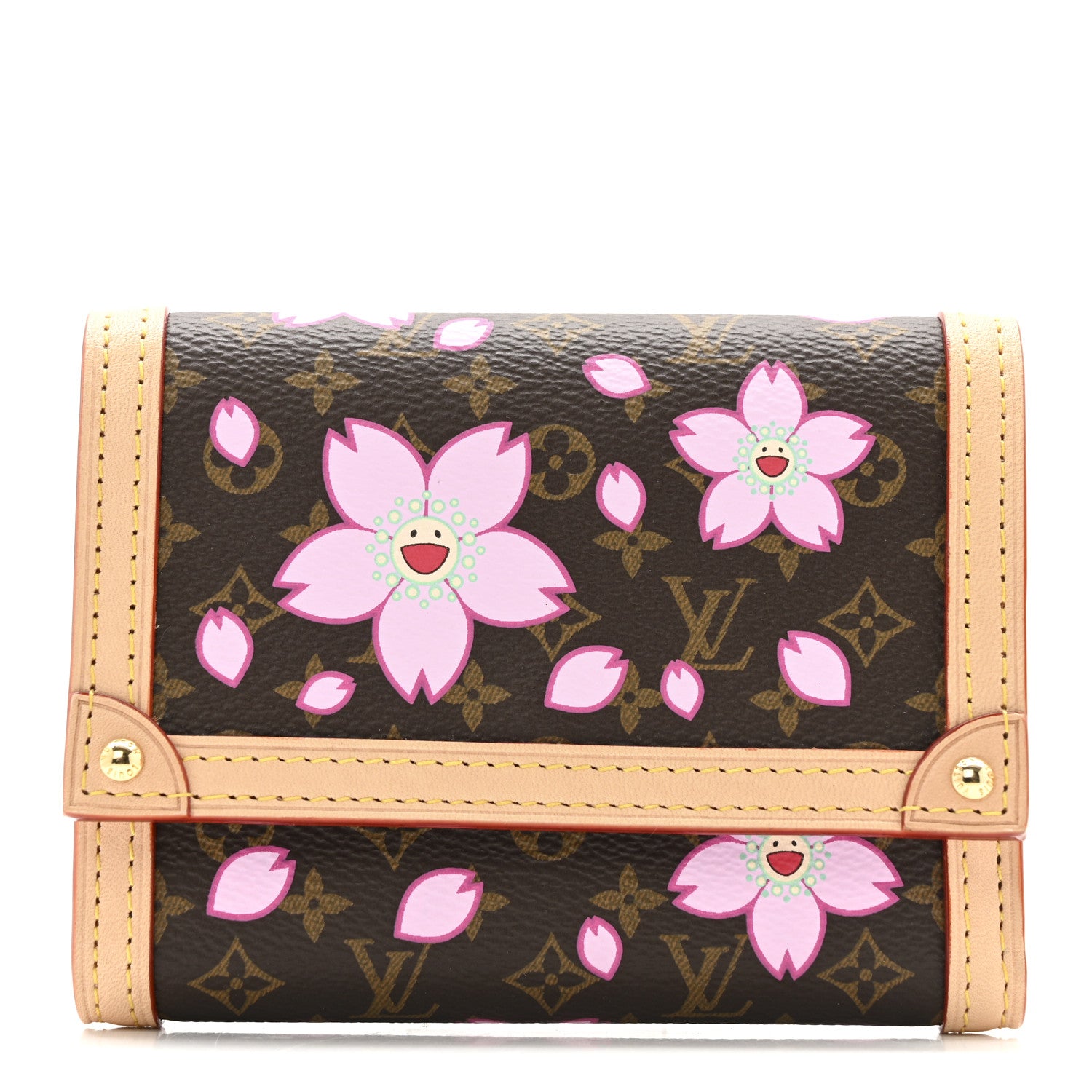 Louis Vuitton LV X TM Monogram Cherry Blossom Victorine Wallet Sakura Brown 1 of 7