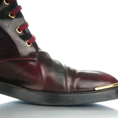 Louis Vuitton Calfskin Diplomacy Ranger Combat Boots 38.5 Red 9 of 12