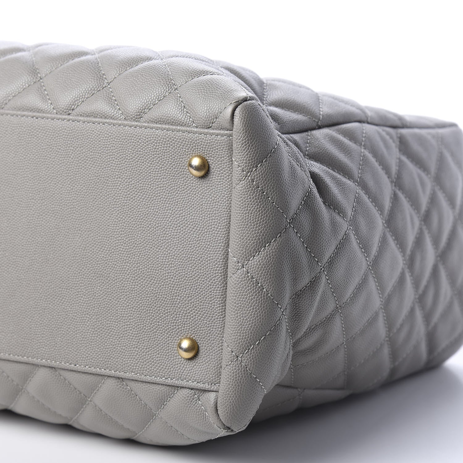 Chanel Caviar Quilted Large Coco Handle Shopping Tote Grey 6 of 9