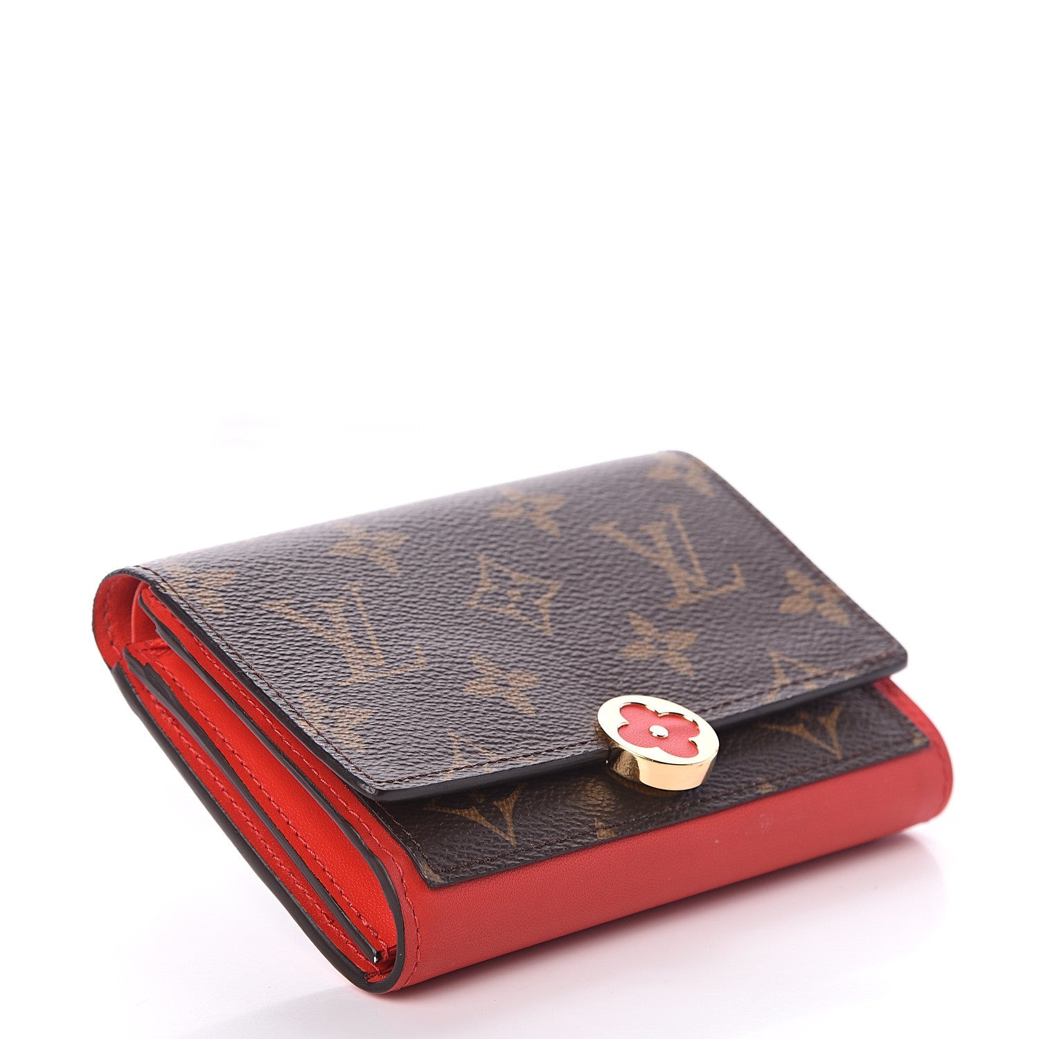 Louis Vuitton Monogram Flore Compact Wallet Coquelicot 3 of 5