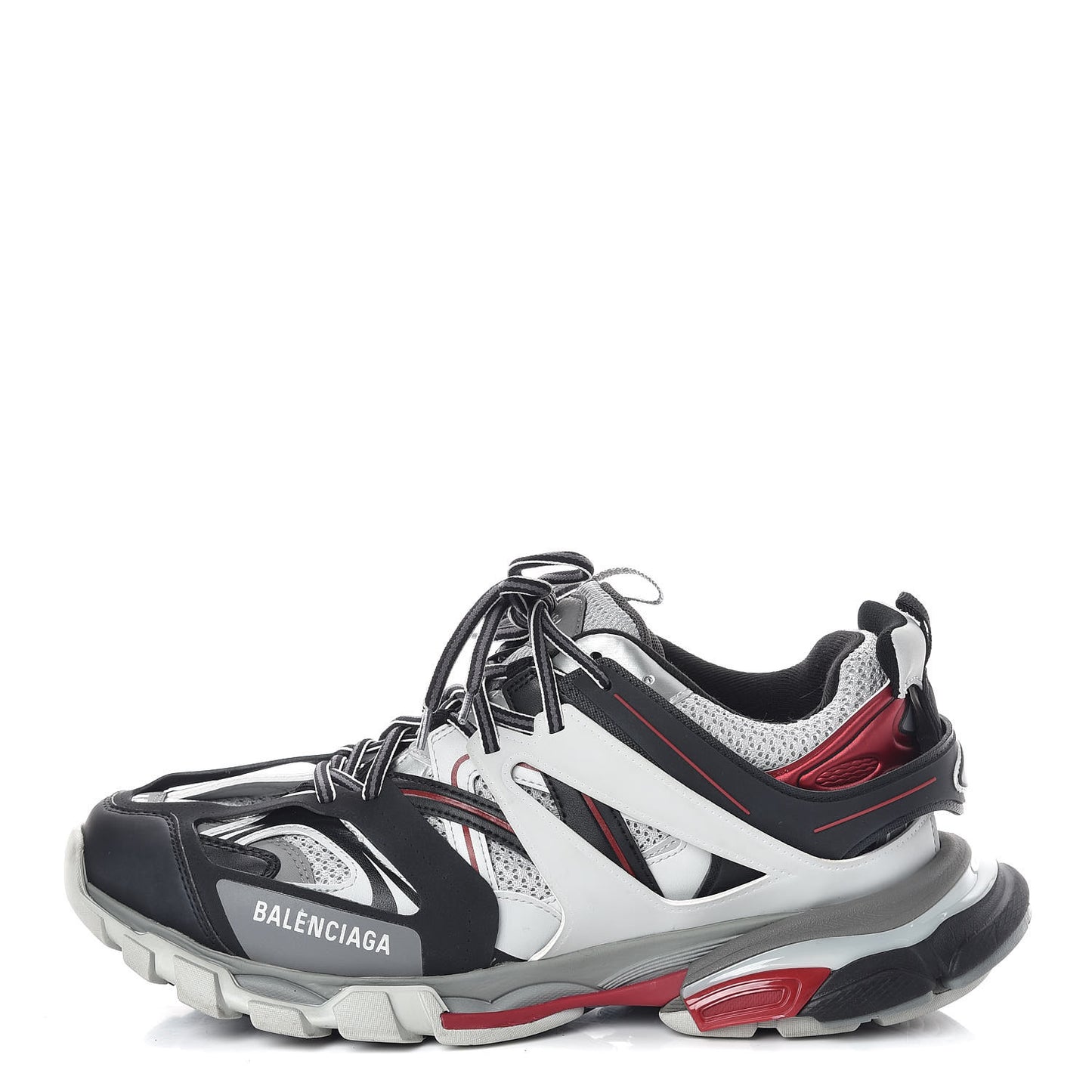Mesh Nylon Metallic Fabric Mens Track Sneakers 44 Gris Rouge Black