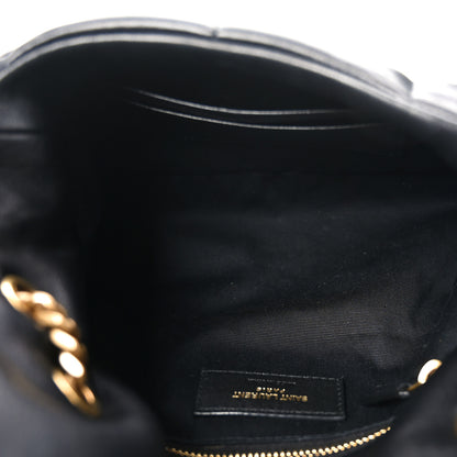 Saint Laurent Lambskin Quilted Toy Loulou Puffer Monogram Chain Satchel Black 5 of 11