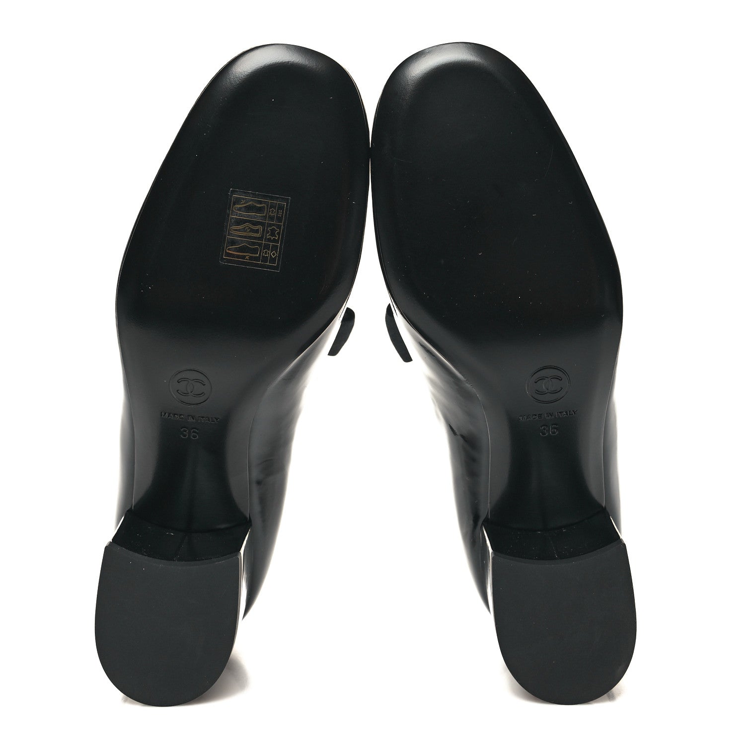 Chanel Patent Calfskin Grosgrain CC Mary Jane Pumps 36 Black 5 of 8