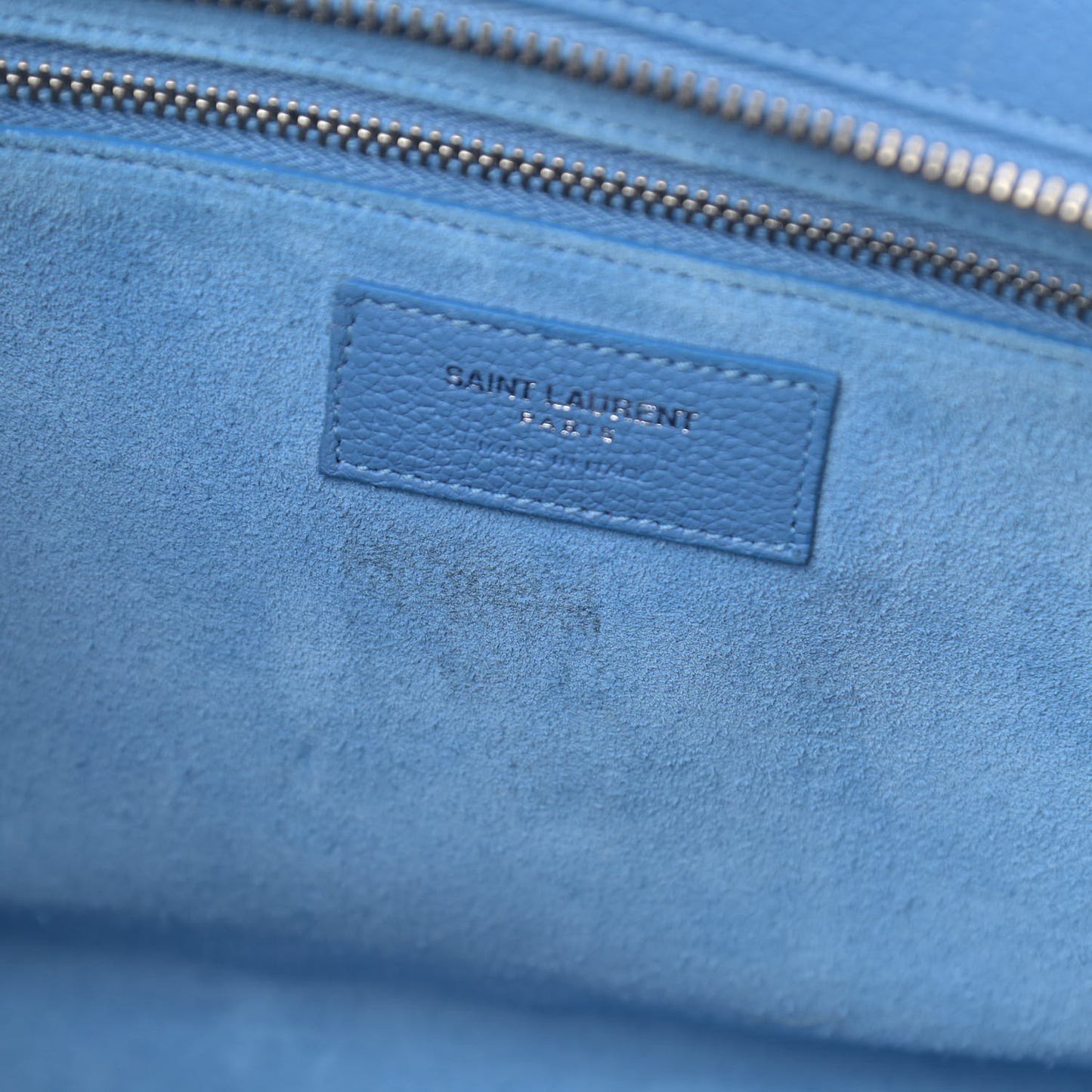 Grained Calfskin Small Rive Gauche Cabas Blue Clair