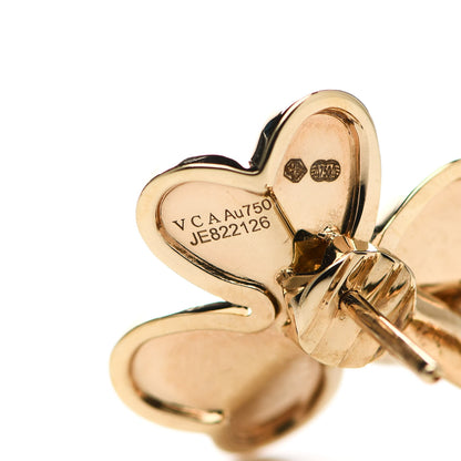 Van Cleef & Arpels 18K Yellow Gold Diamond Small Frivole Earrings 4 of 5