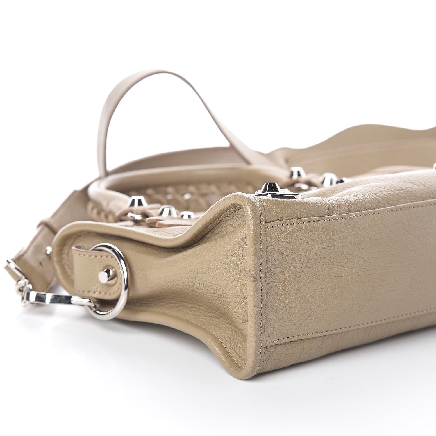 Balenciaga Chevre Silver Metallic Edge Hardware Mini City Beige Latte 8 of 9