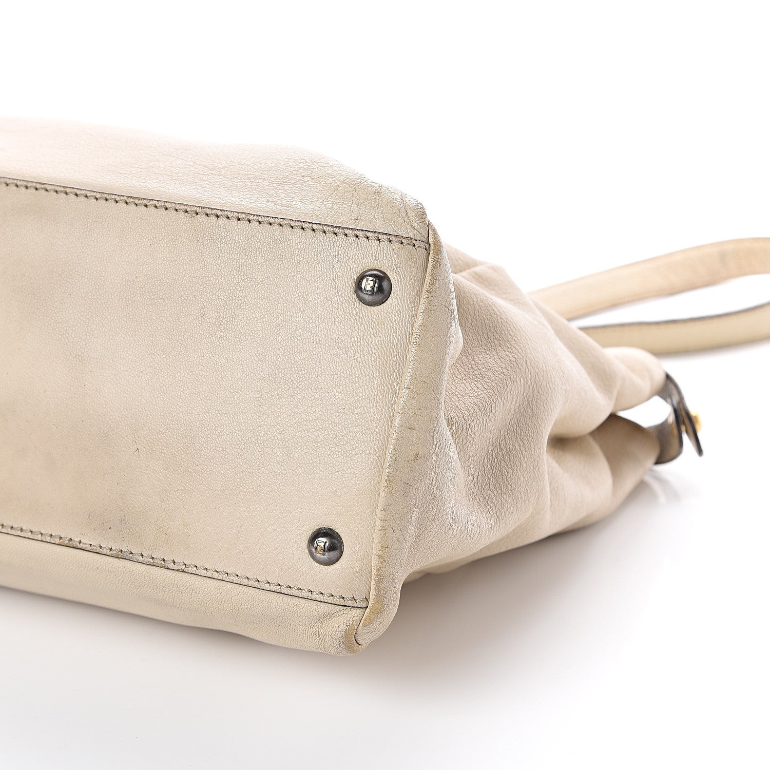 Fendi Goatskin Zucca Large Peekaboo Iconic Satchel Latte Tobacco Moro 8 of 8
