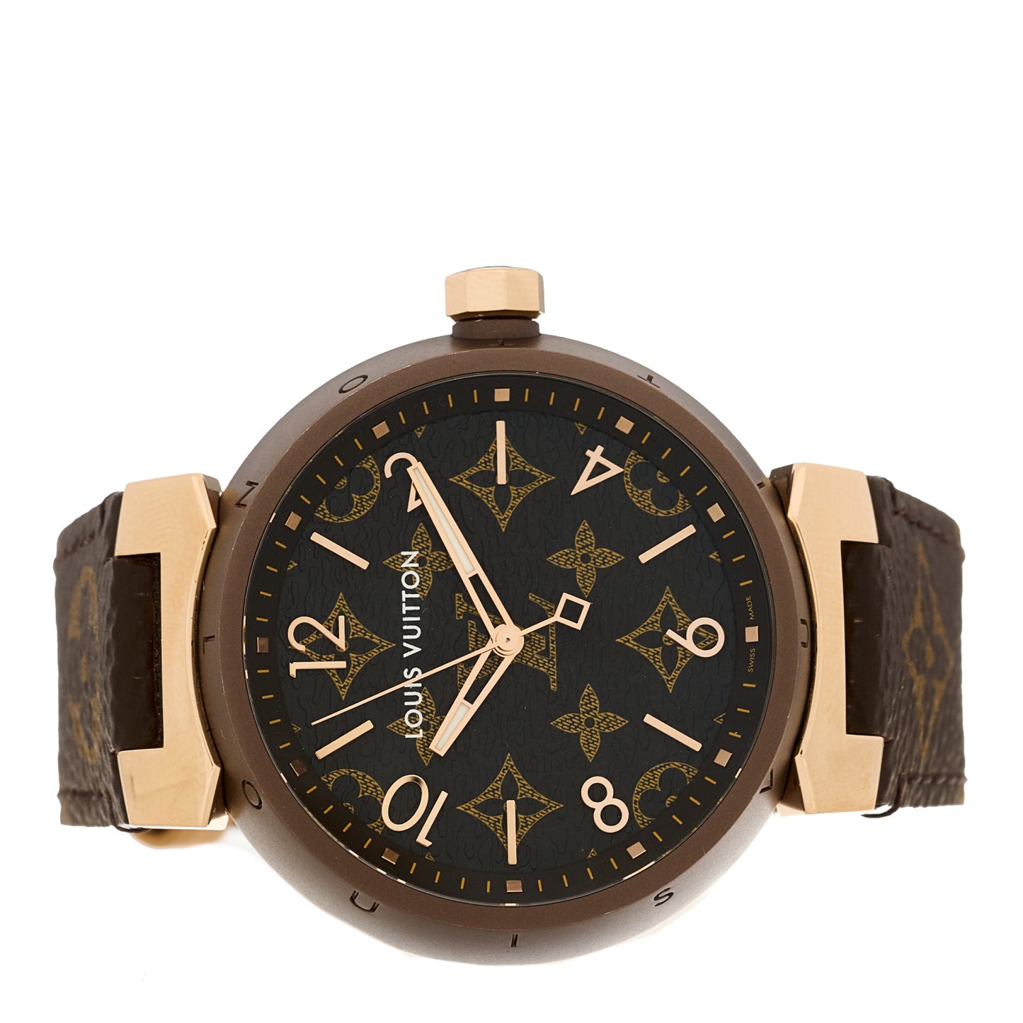 Stainless Steel Monogram 39mm Tambour Monogram Quartz Watch