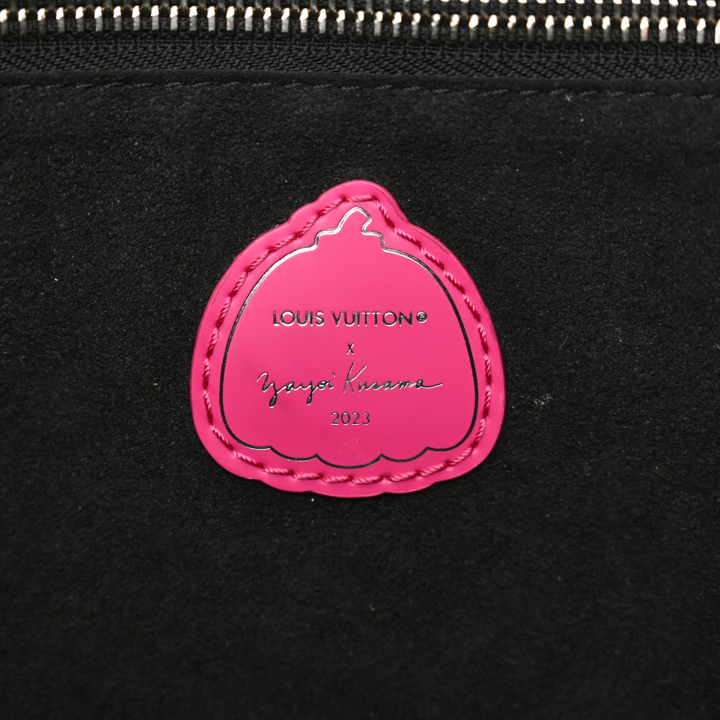 LV X YK Empreinte Infinity Dots Neverfull MM Black Fuchsia