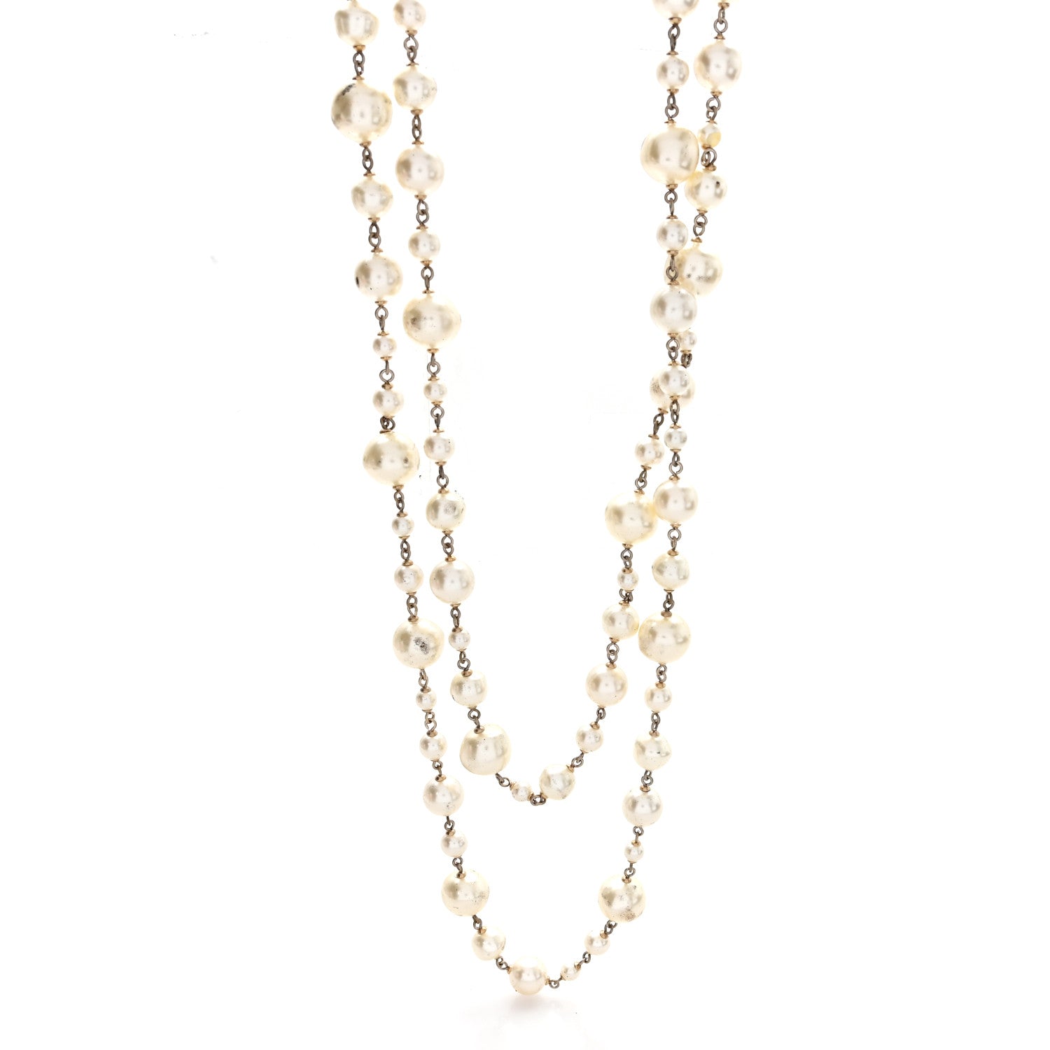 Chanel Pearl CC Long Necklace Gold 1 of 6