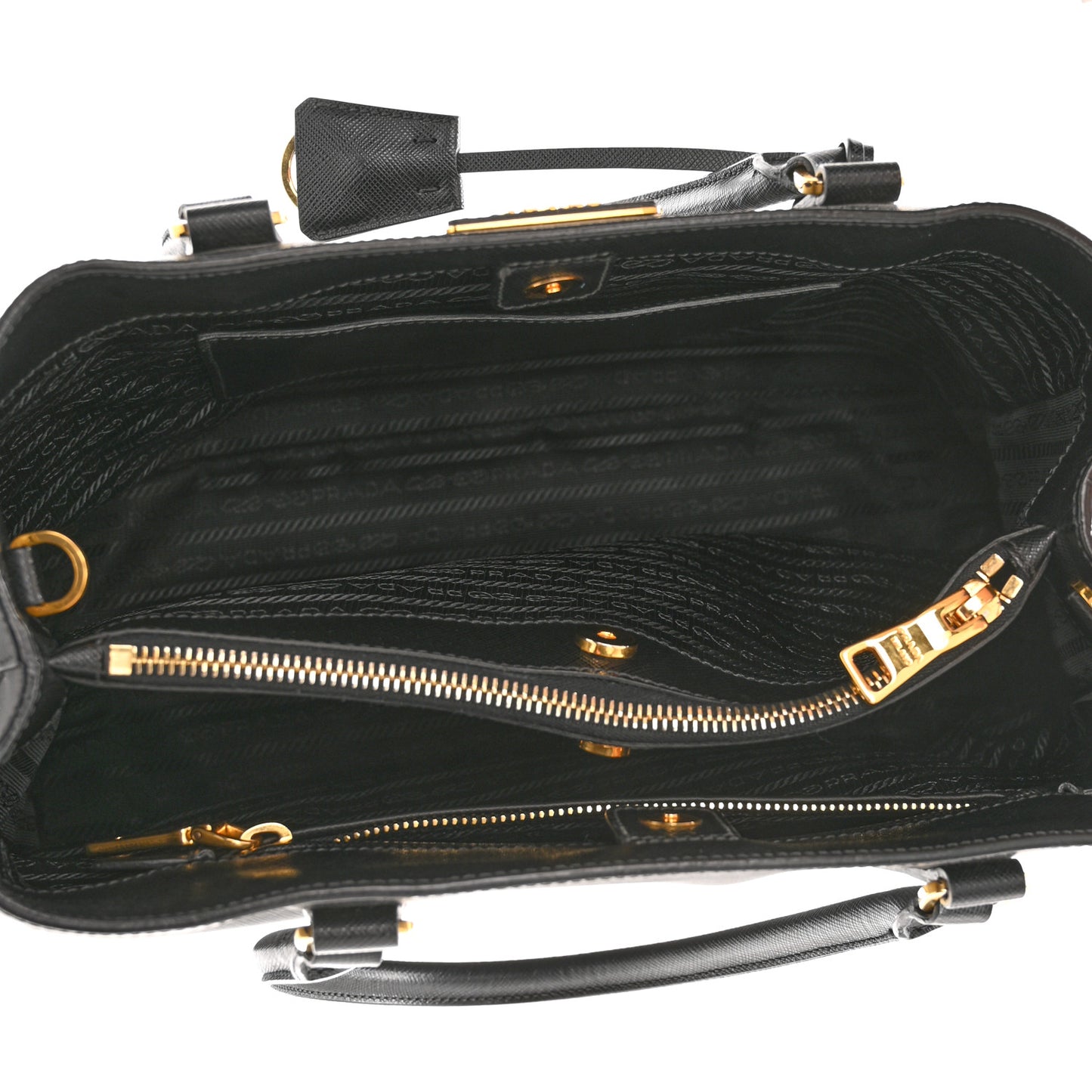 Saffiano Lux Medium Tote Black
