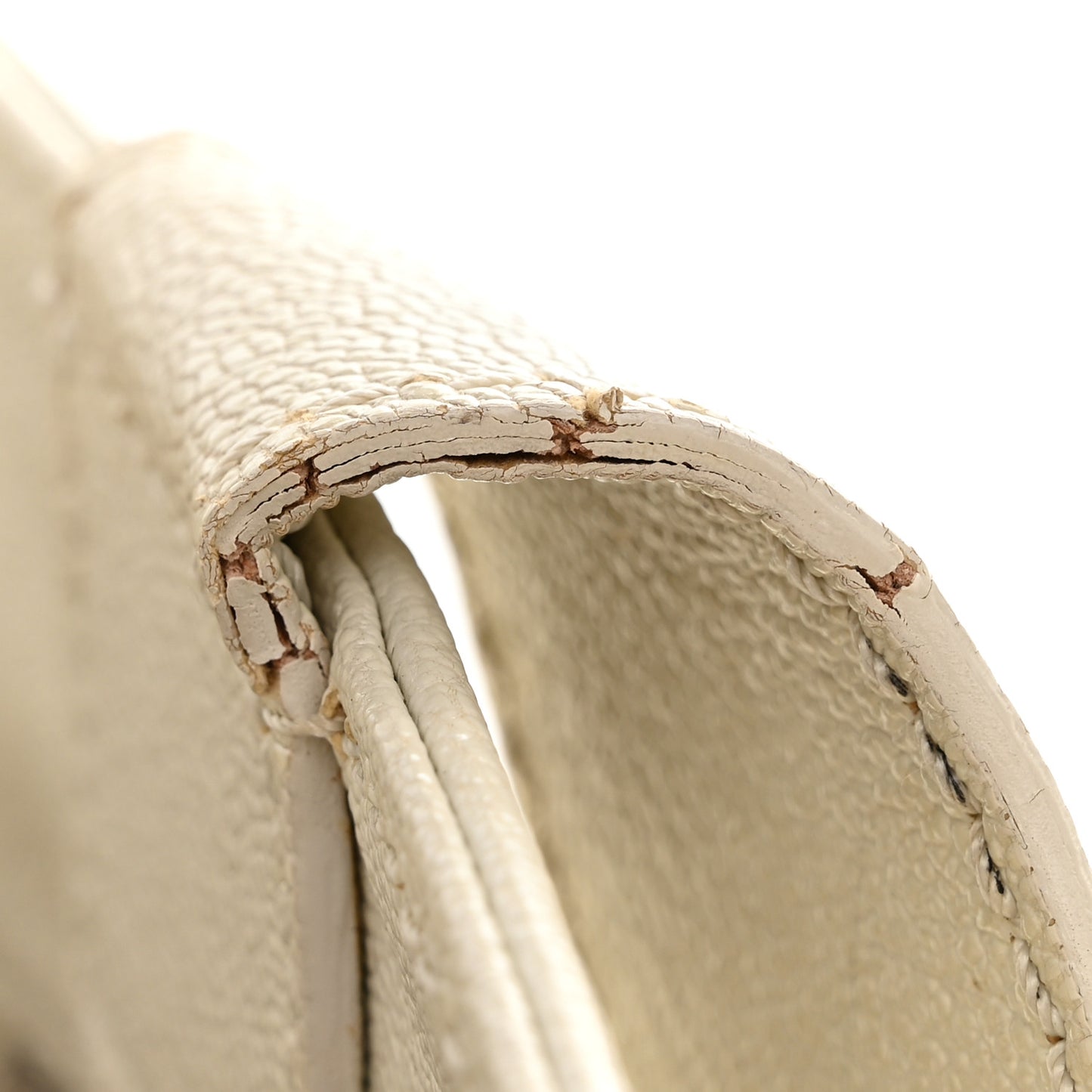 Goatskin Perforated Large CC Tote White