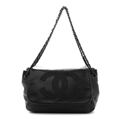 Chanel Lambskin Studded Accordion CC Flap Black 1 of 13