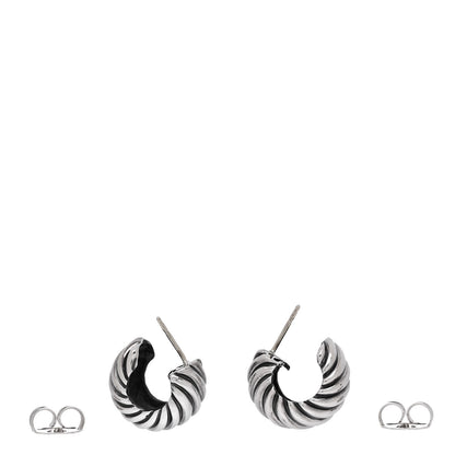 David Yurman Sterling Silver Sculpted Cable Shrimp Earrings 3 of 4