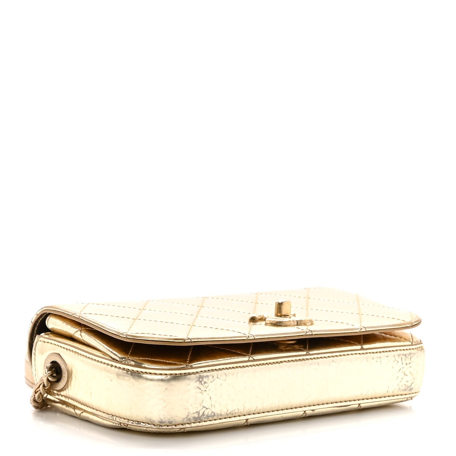 Chanel Hammered Metallic Calfskin Quilted Flap Gold 4 of 10