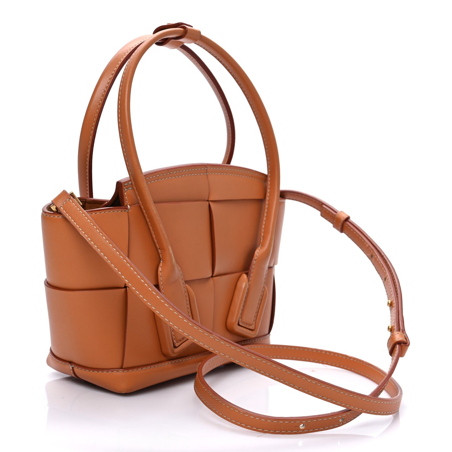 French Calfskin Maxi Intrecciato Mini Arco Clay
