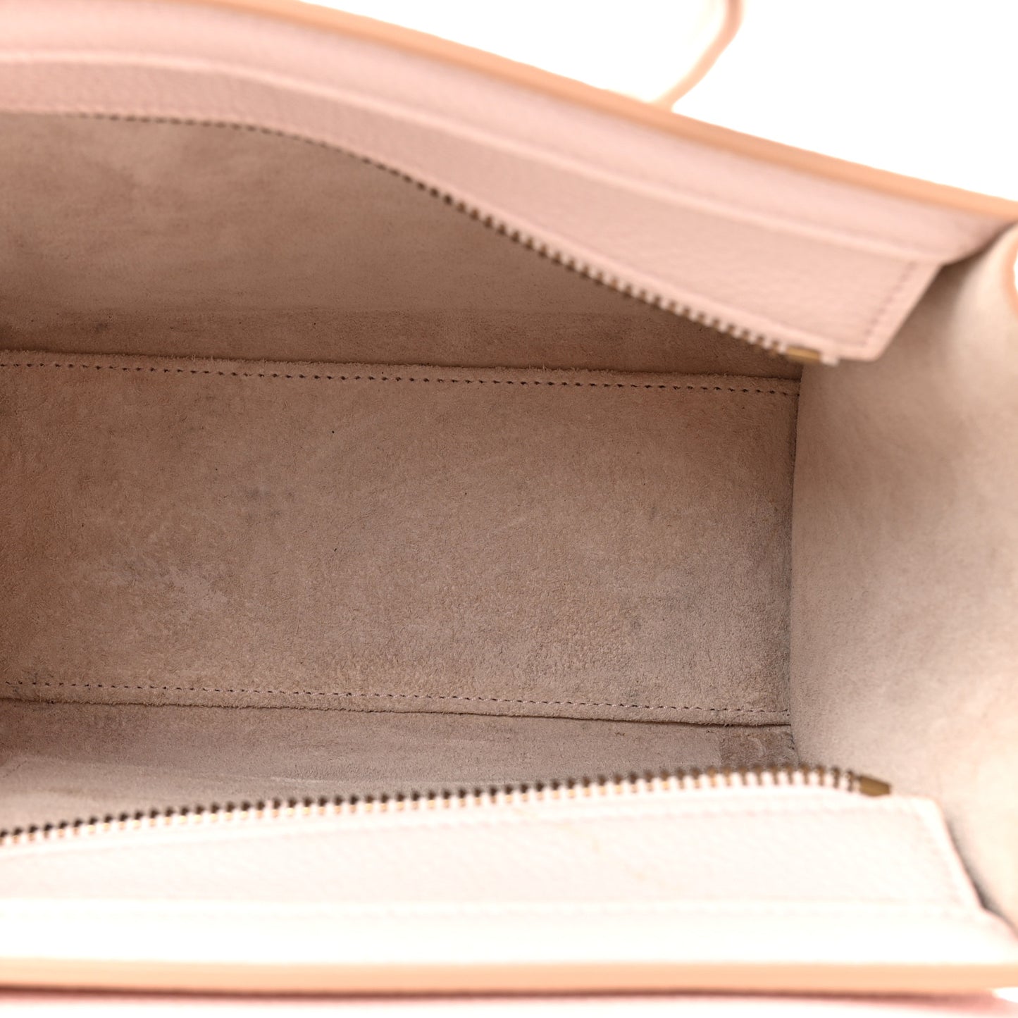 Drummed Calfskin Nano Luggage Pale Pink
