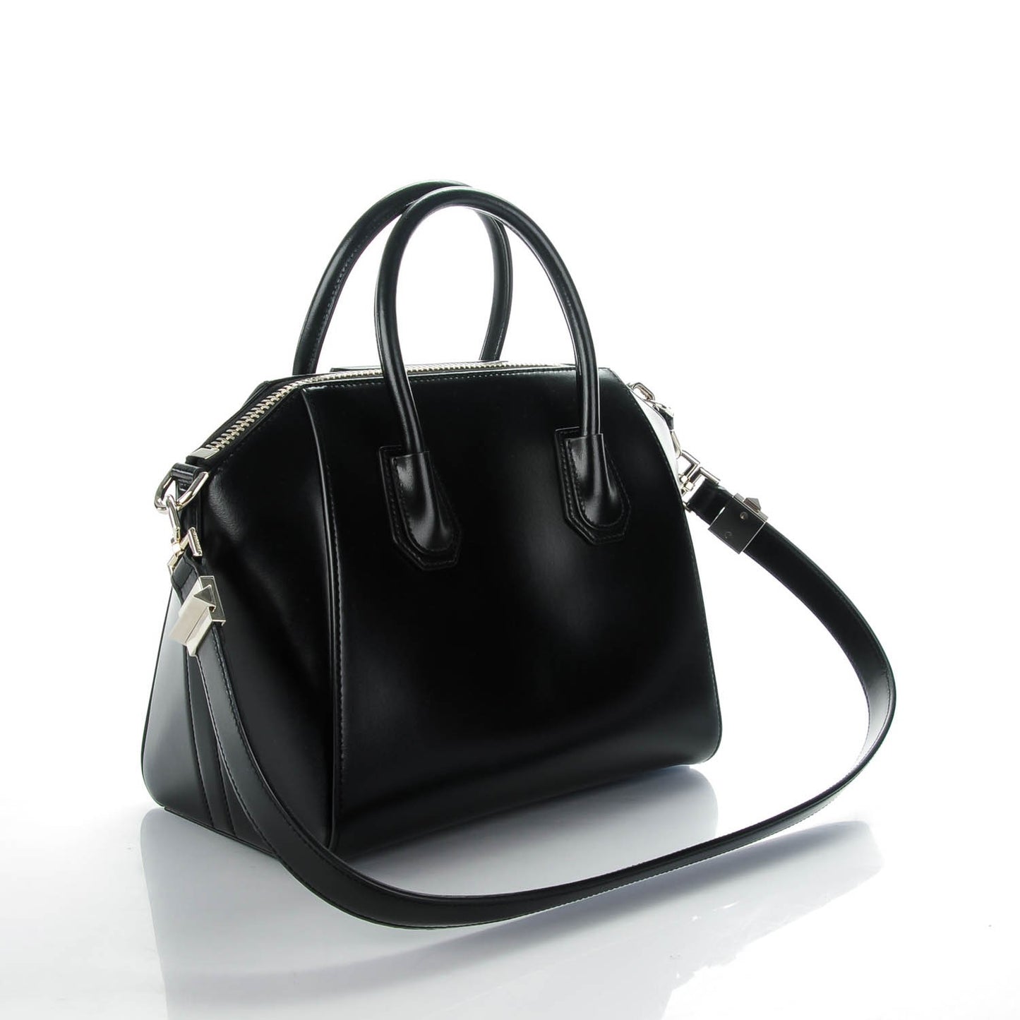 Shiny Lord Calfskin Small Antigona Black