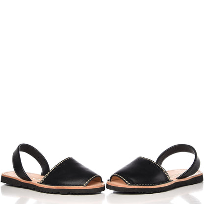 Prada Vitello Slingback Flat Sandals 37 Black 5 of 12