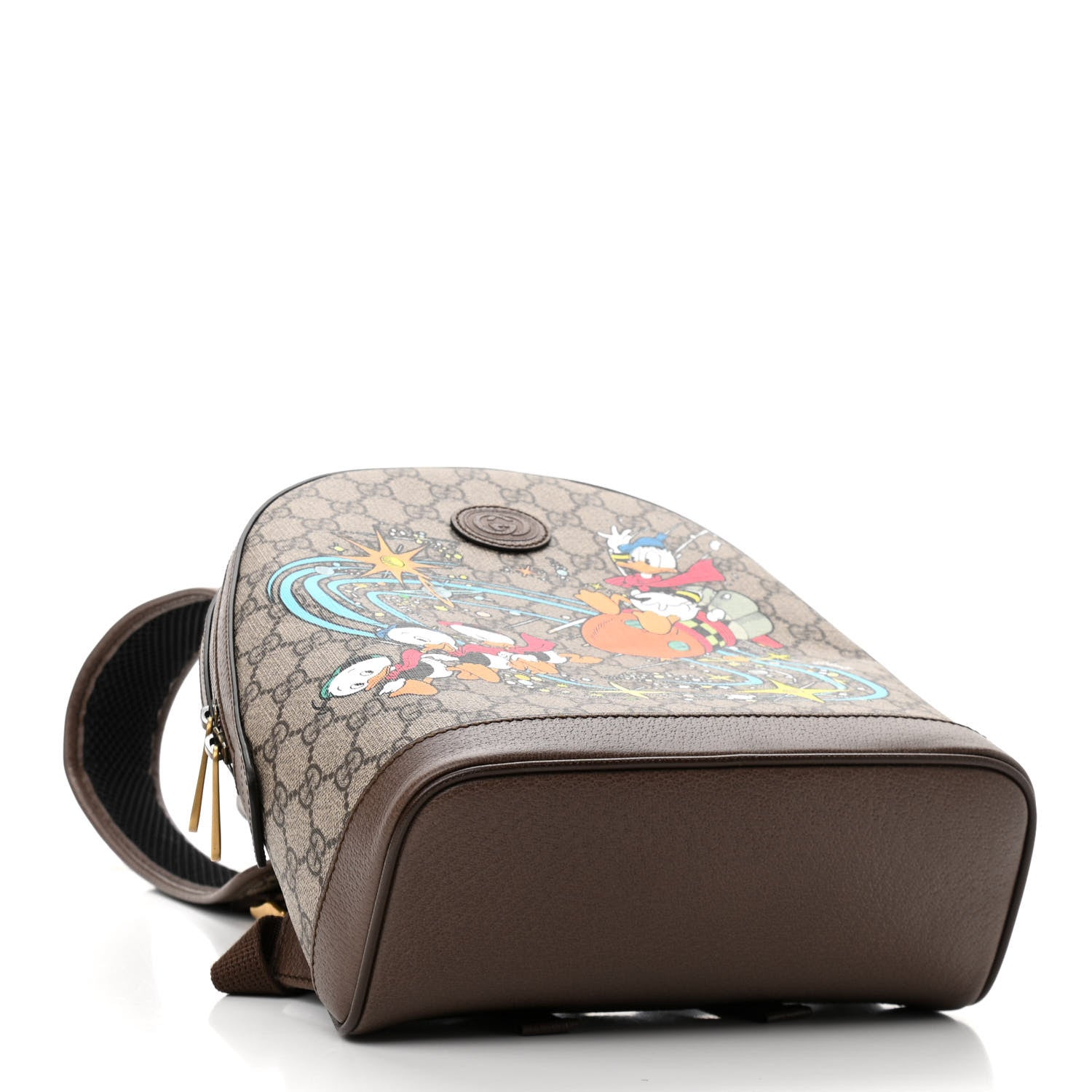 Gucci X DISNEY GG Supreme Monogram Donald Duck Small Interlocking G Dome Backpack Beige Multicolor New Acero 4 of 10
