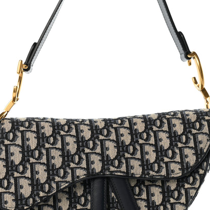 Christian Dior Oblique Saddle Bag Blue 8 of 10