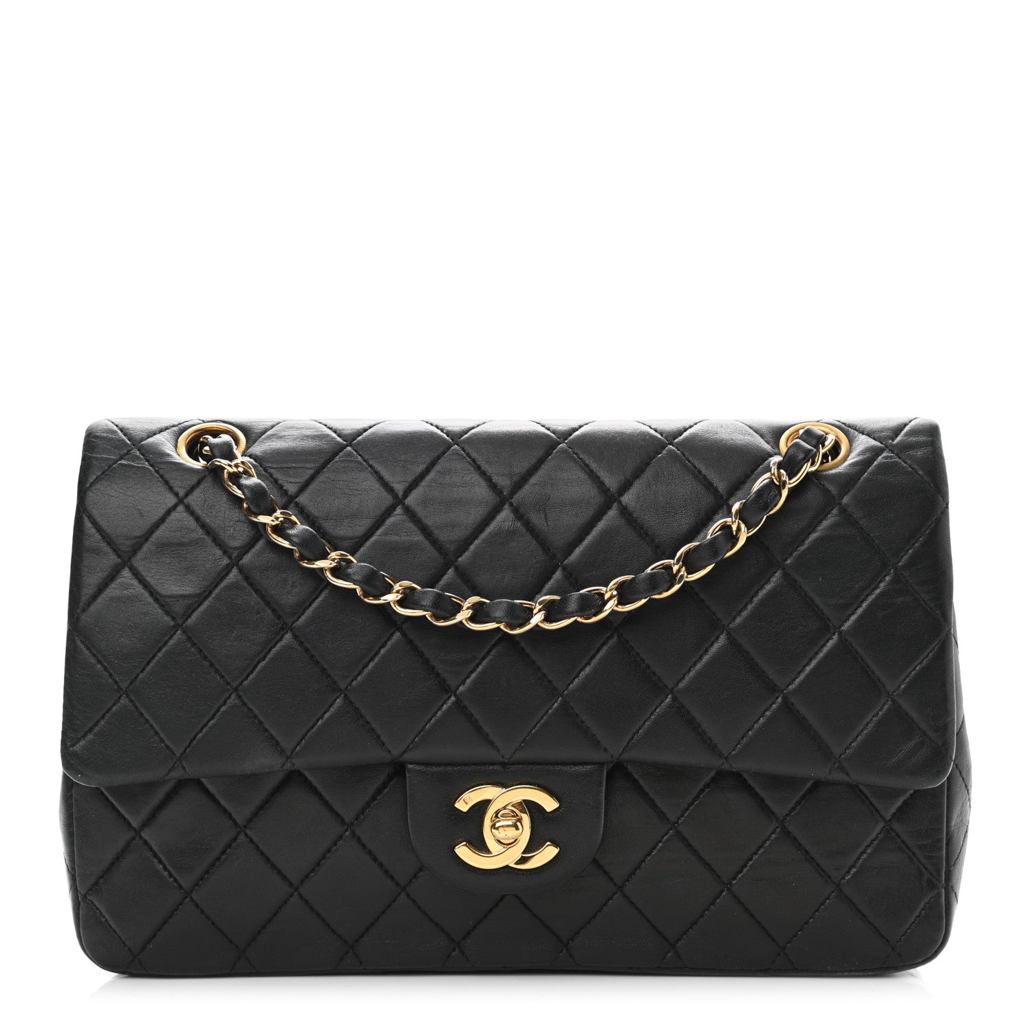 Chanel Lambskin Quilted Medium Double Flap Black 1 of 14