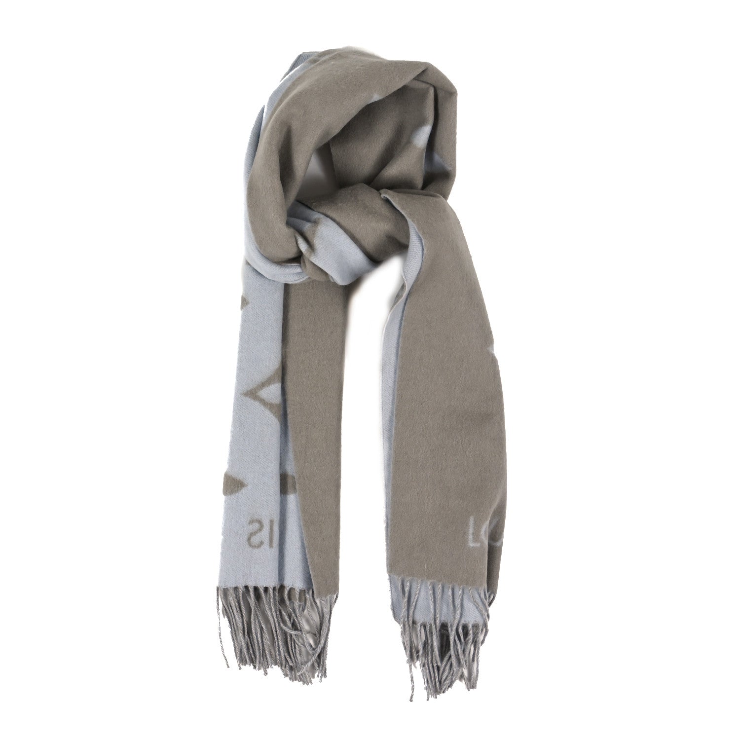 Louis Vuitton Cashmere Monogram Reykjavik Scarf Greige 1 of 3