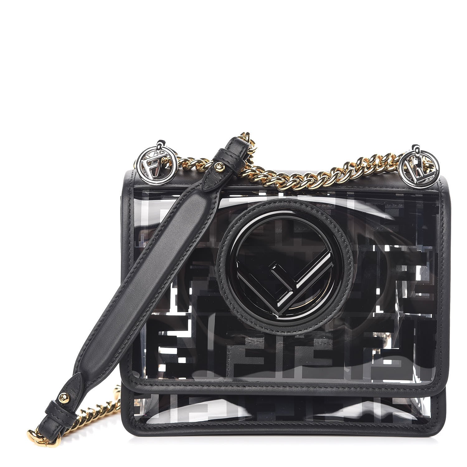 Fendi TPU FF Vitello Century F is Fendi Small Kan I Shoulder Bag Black 1 of 9