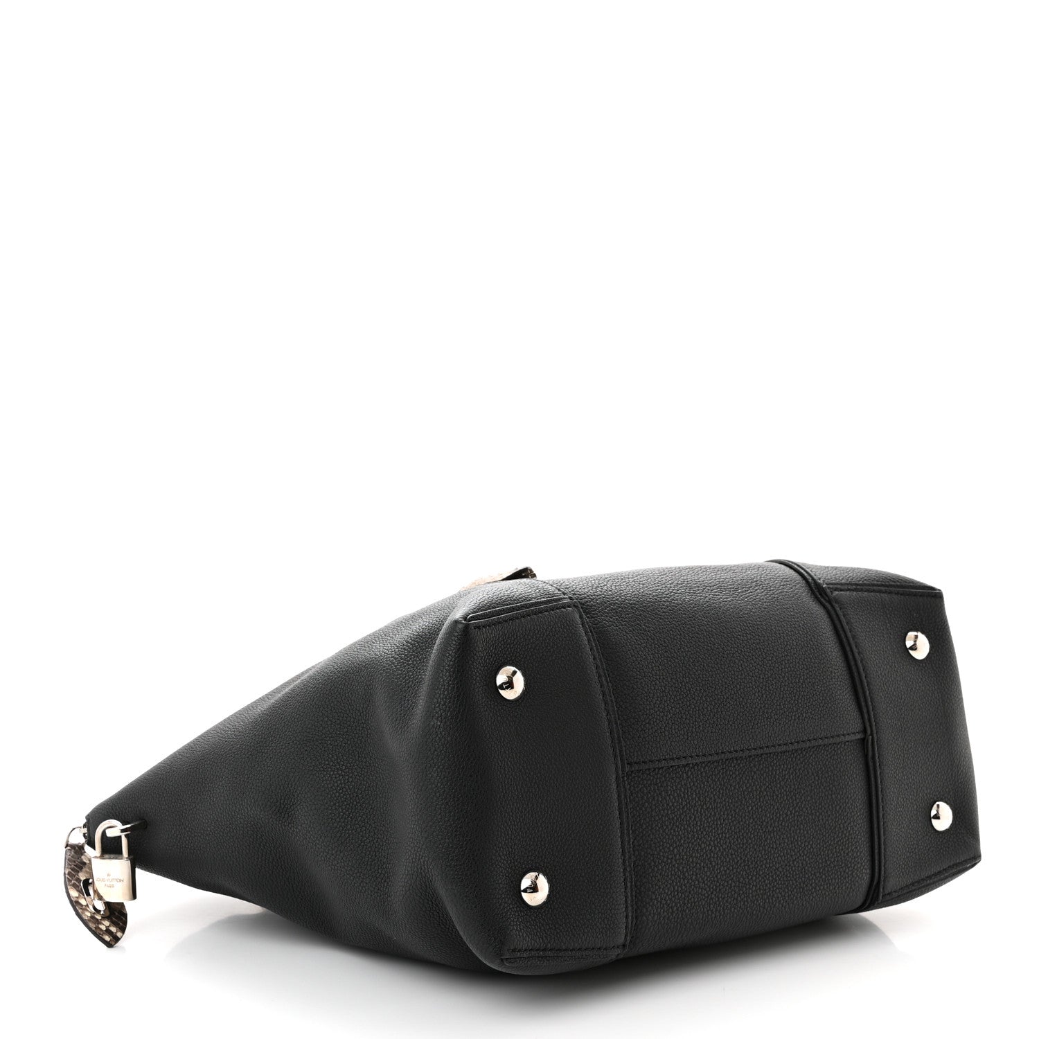 Louis Vuitton Veau Cachemire Snakeskin Soft Lockit MM Black 4 of 9