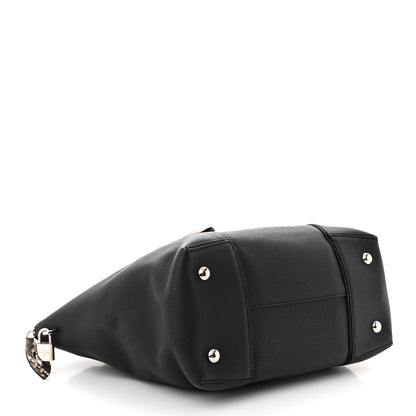 Louis Vuitton Veau Cachemire Snakeskin Soft Lockit MM Black 4 of 9