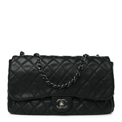 Chanel Caviar Quilted Large Now and Forever Flap Black 1 of 10