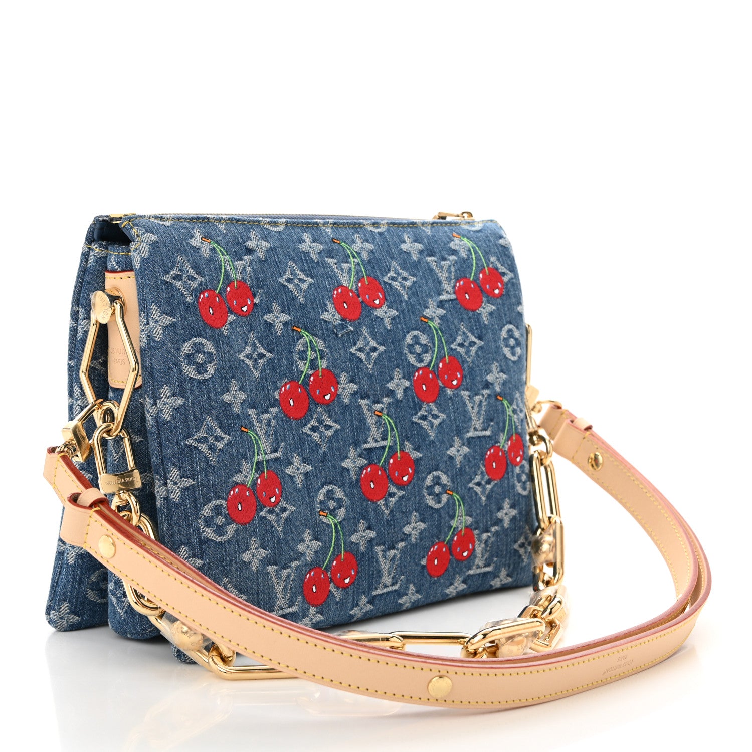 Louis Vuitton LV X TM Monogram Denim Cerises Coussin PM Blue 3 of 10