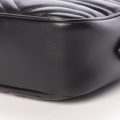 Gucci Calfskin Matelasse Small GG Marmont Chain Shoulder Bag Black 10 of 13