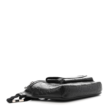 Gucci Calfskin GG Tennis Embossed Pocket Belt Bag Black 4 of 12