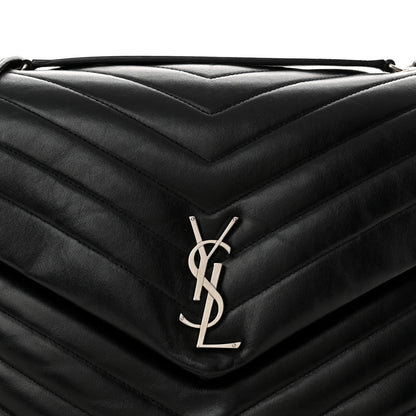 Saint Laurent Calfskin Y Quilted Monogram Large Loulou Chain Satchel Black 8 of 15