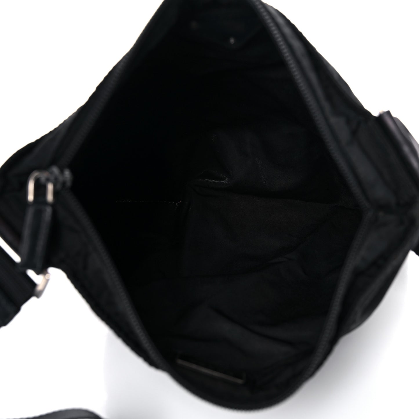 Nylon Saffiano Flat Messenger Bag Black