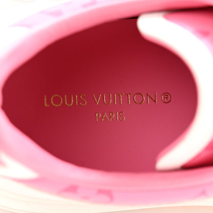 Louis Vuitton Lambskin Embossed Monogram Time Out Sneakers 37.5 White Pink 6 of 10