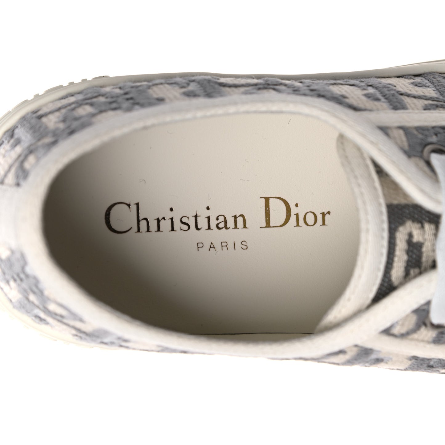 Canvas Oblique Walk'N'Dior Low Top Sneakers 36 Grey Stone
